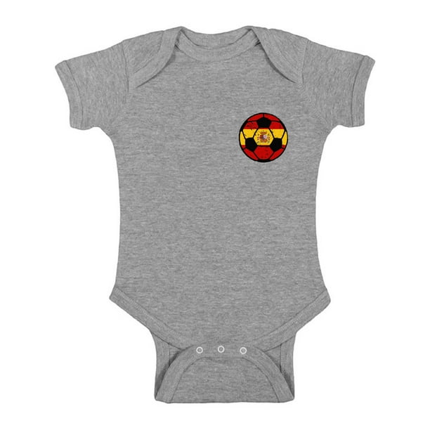 Spain Flag Football Soccer Baby Boy Girl Newborn Short Sleeve T-Shirt 6-24 Month Soft Tops 